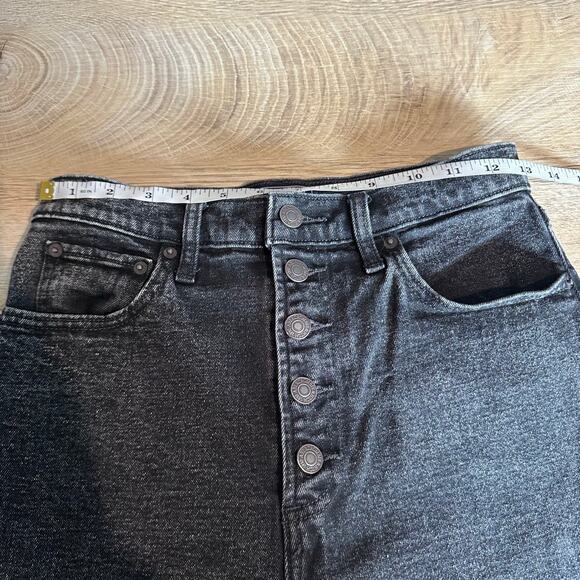 Abercrombie & Fitch LONG Ultra High Rise Straight Button Fly Jeans Black 27 4 - Picture 6 of 8